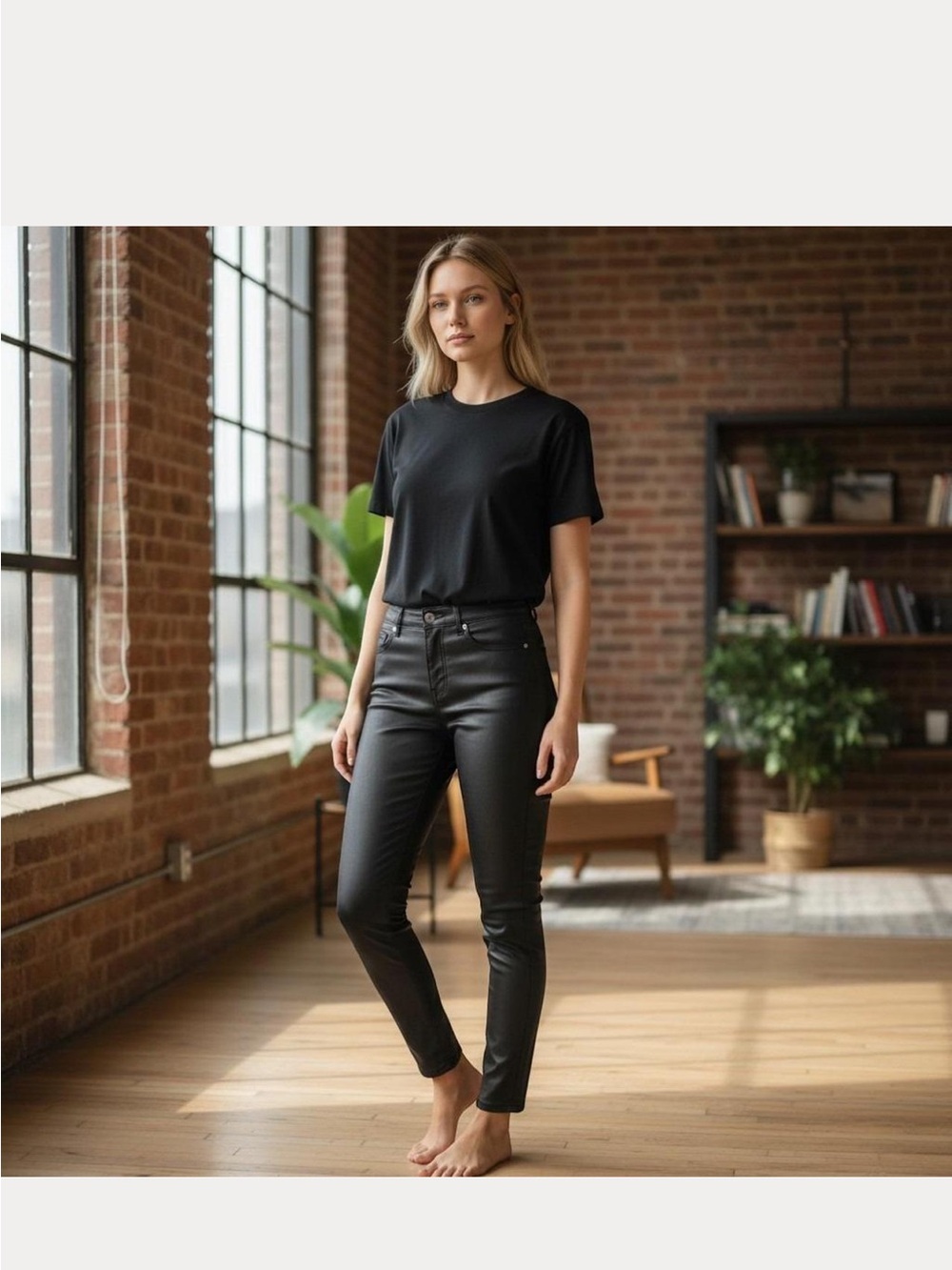 Banana Republic High Rise Black Skinny Coated Jeans